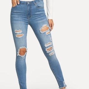 Light washed ripped jeans